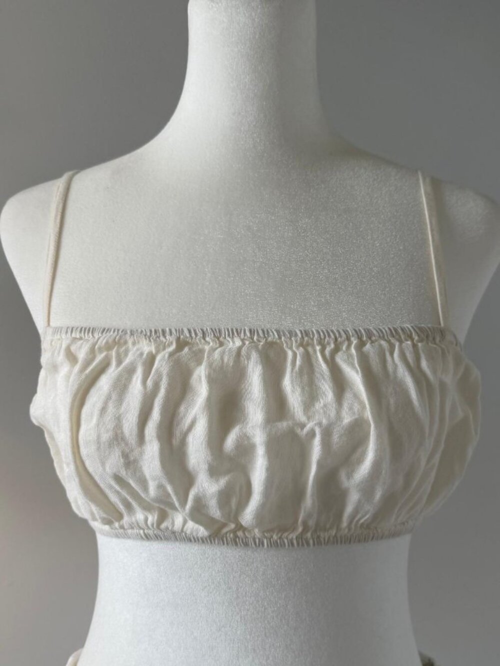 We Wore What Ruched Cream Bra Top